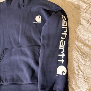Boys Carhartt Navy Hoodie with Logo